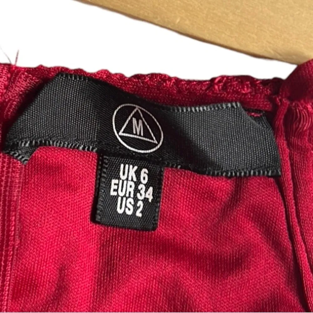 Misguided Red Lace Halter Style Mini Dress Size 2 - Image 6