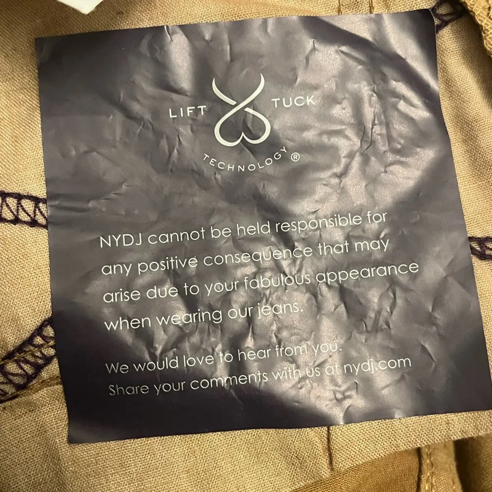 NWOT  NYDJ Marca Skinny Jeans Coated Tan Brown Original Fit Leather Pants - Image 7