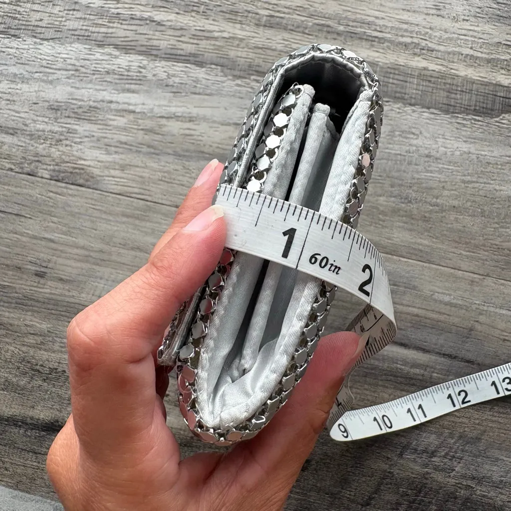 Women's Gunne Sax Silver shoulder bag Clutch Chain Bag One Size - Image 11