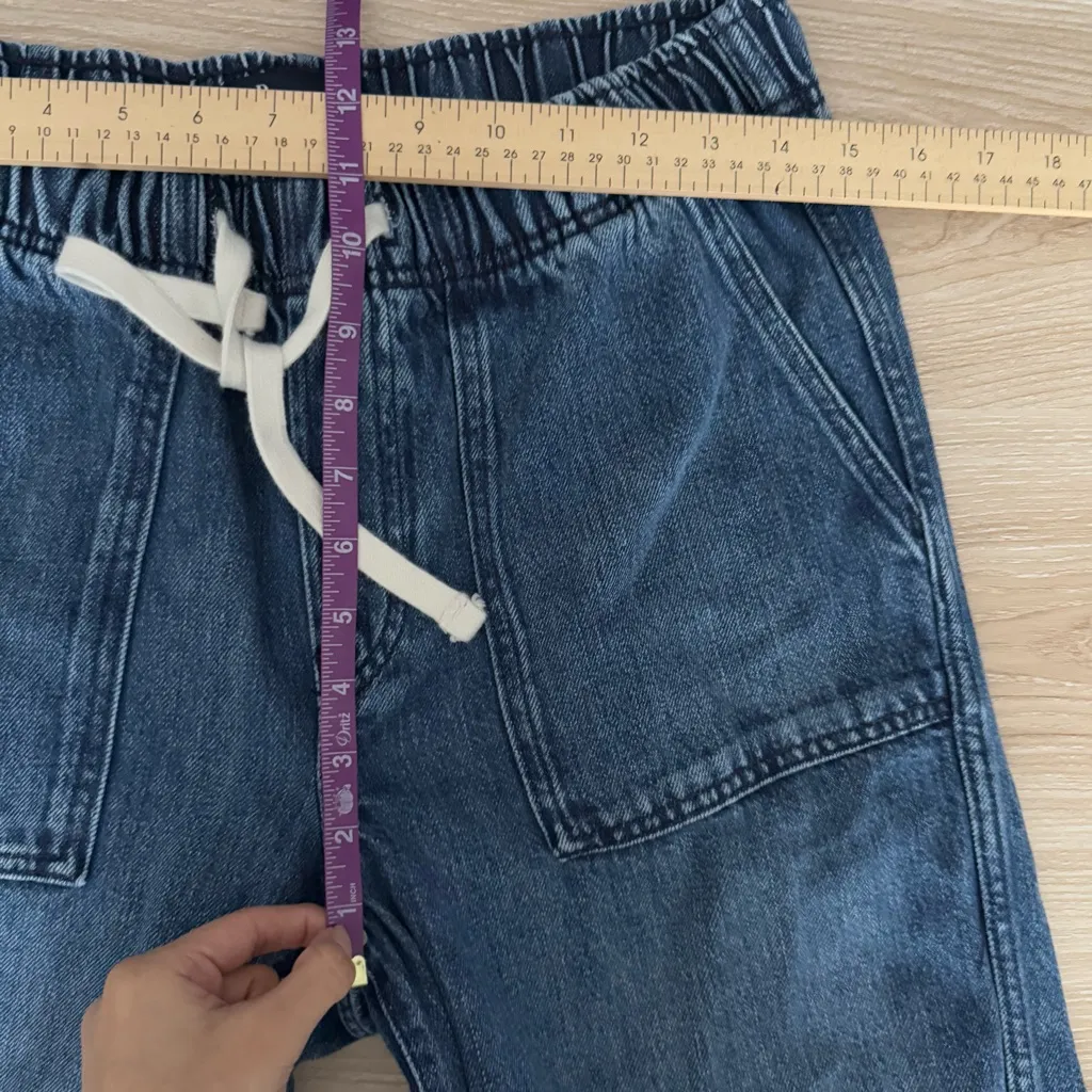 Gap Small Supersoft Pull On Barrel Jeans Drawstring Comfy Lounge Relax Dark Wash - Image 7