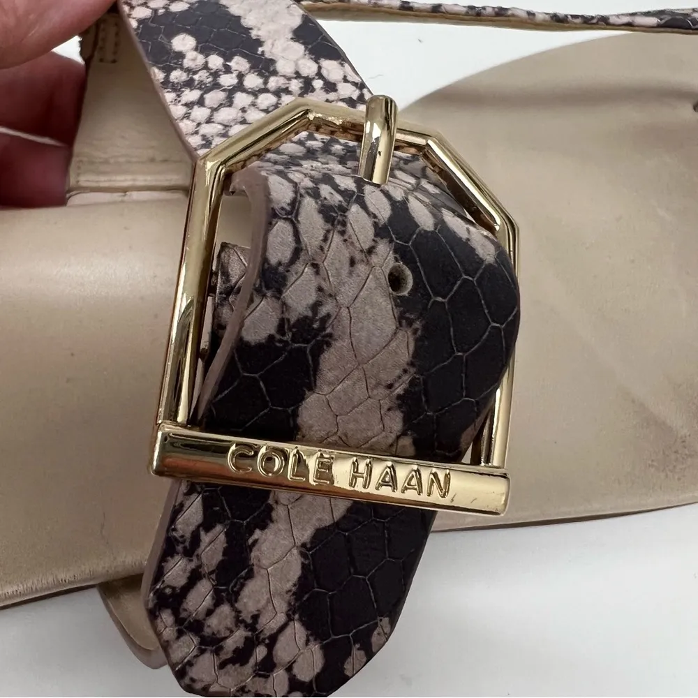 Cole Haan snakeskin T Strap Sandals - Size 11 - Image 3