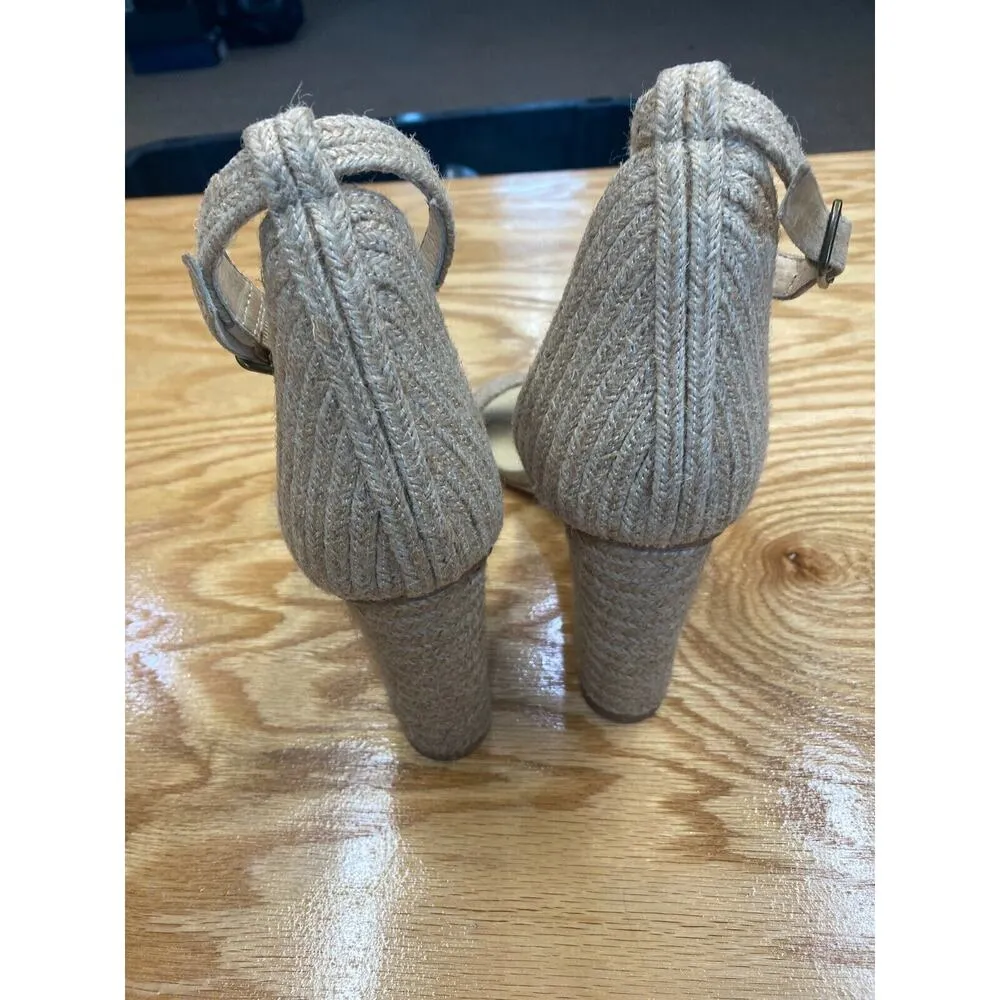 Jeffrey Campbell Women's Tan Wrapped Heel Ankle Buckle Rowboat Sandal 9.5 S17 - Image 6