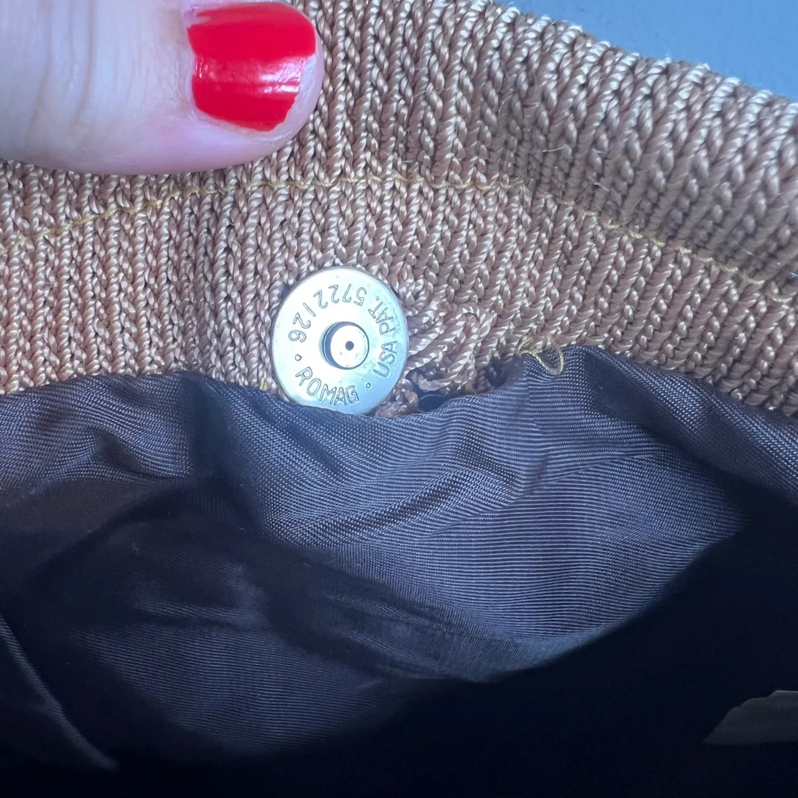 The Sak Tan Knit Shoulder Bag Drawstring Top Handle Boho Small Handbag - Image 7