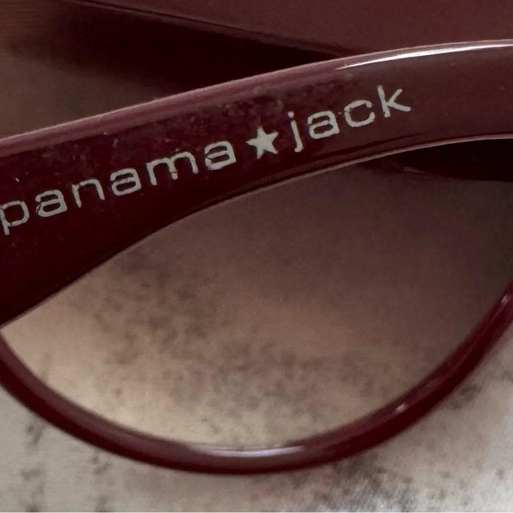 Panama Jack Burgundy studded UVA/UVB protection oversized retro boho Sunglasses - Image 2