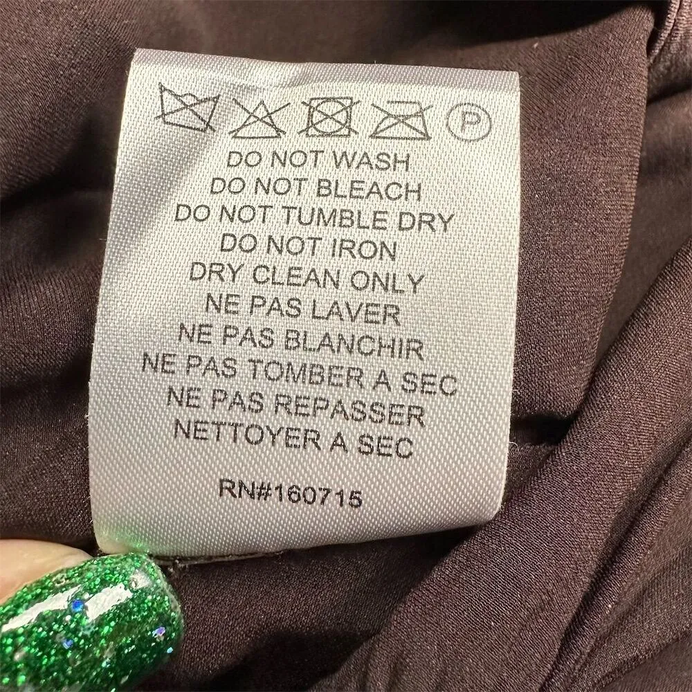 NWT Retrofête Silvana Silk Dress Women's L Brown Short Ruffle Dark Chocolate Size L - Image 11