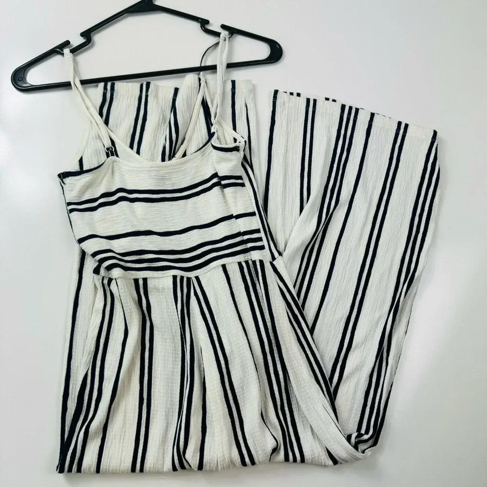 Love Tree White Pull on Striped‎ Wide Leg Spaghetti Straps Jumpsuit - Image 9