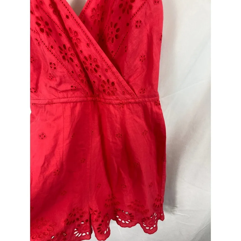 Japna Coral Pink Eyelet Romper Size XS - Image 5