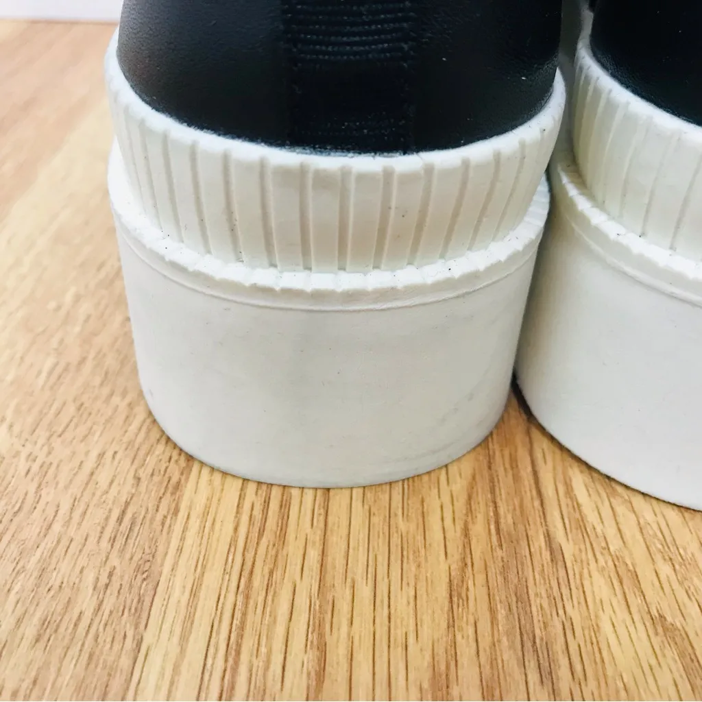 GIANNI BINI Black Leather Platform Ankle Boot Bootie Lug Sole Sneaker Size 7 New - Image 10