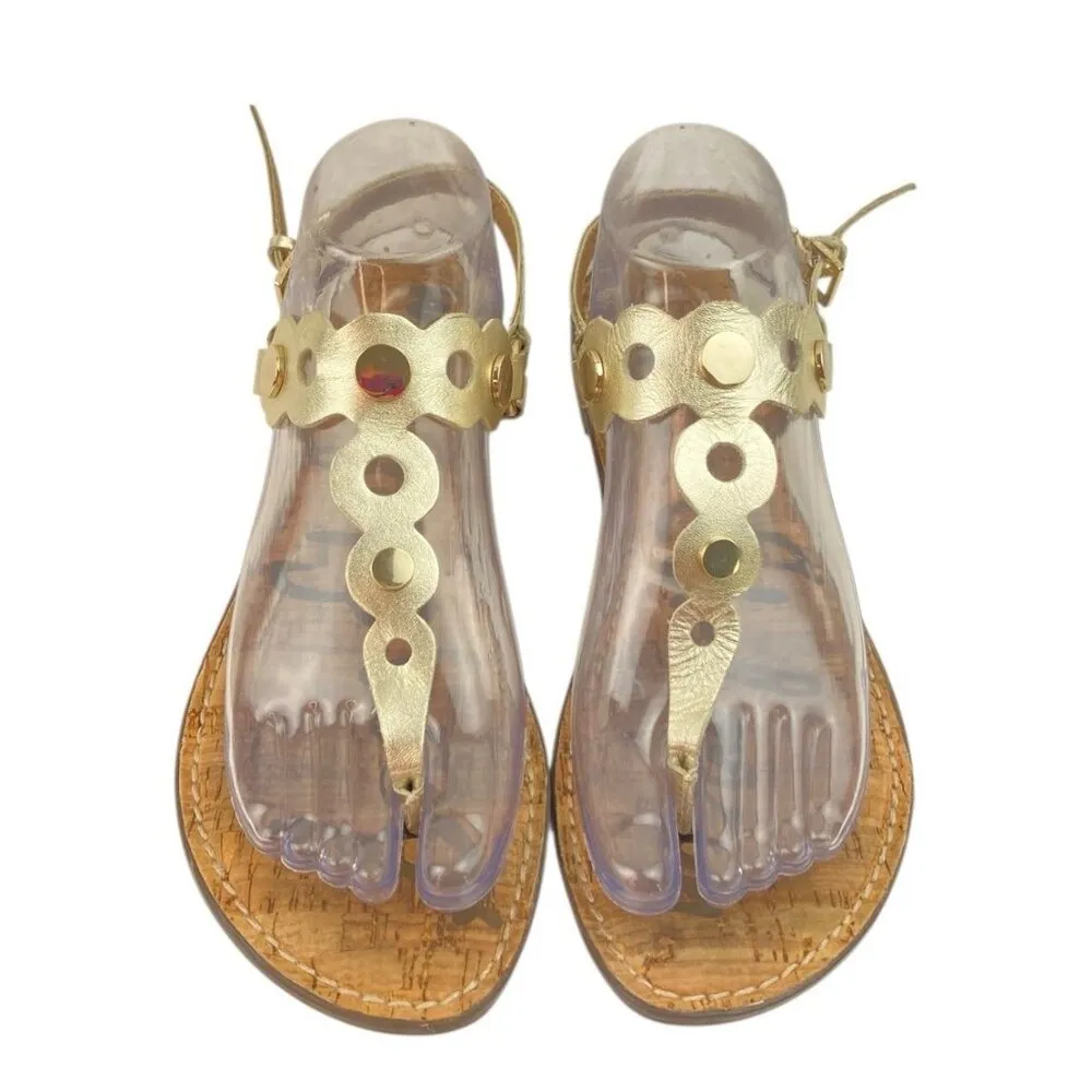 *Sam Edelman Gilly Sandal Womens Size 9M Gold Thong Beach Resort Travel Festival - Image 2
