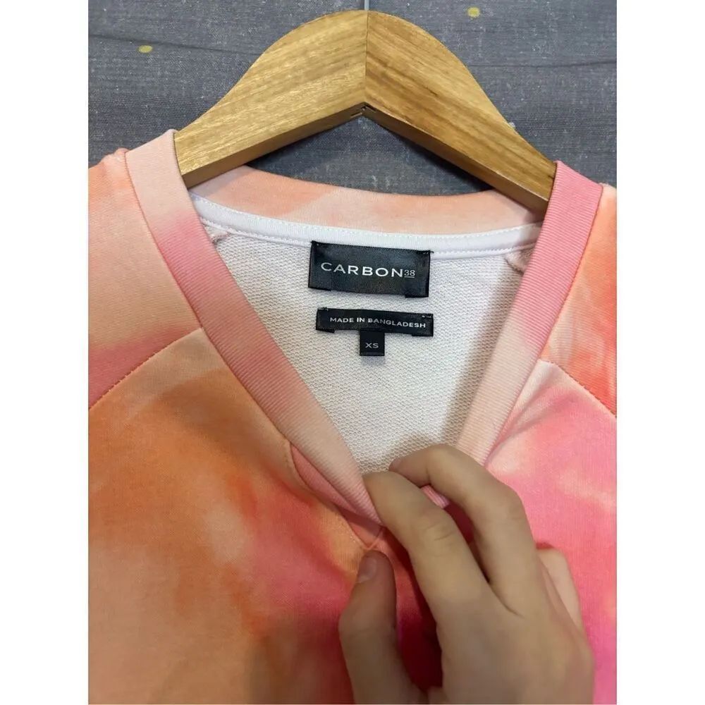 NWT Carbon38 Tropical Palm Tree Crewneck Pink Size XS - Image 5