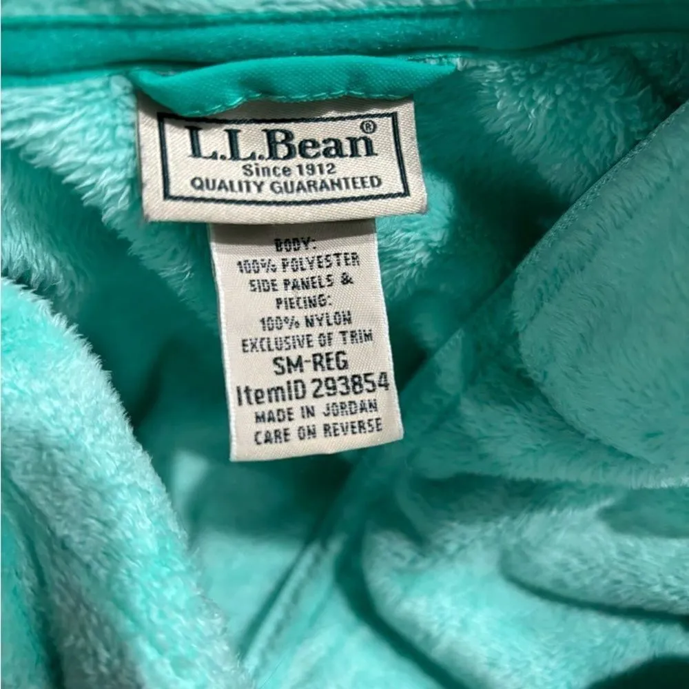 L.L. Bean Light Green Full Zip Up Fleece‎ Jacket Women's Small - Image 8