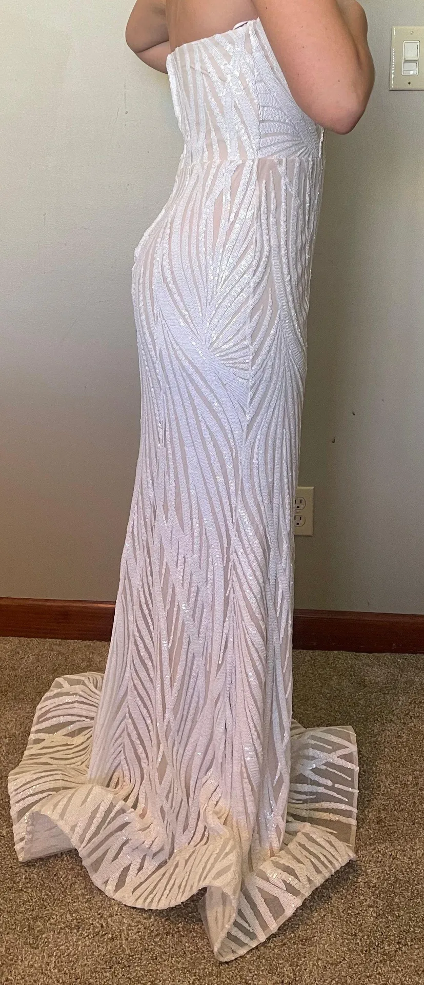 White Sequin Formal Dress - Image 2