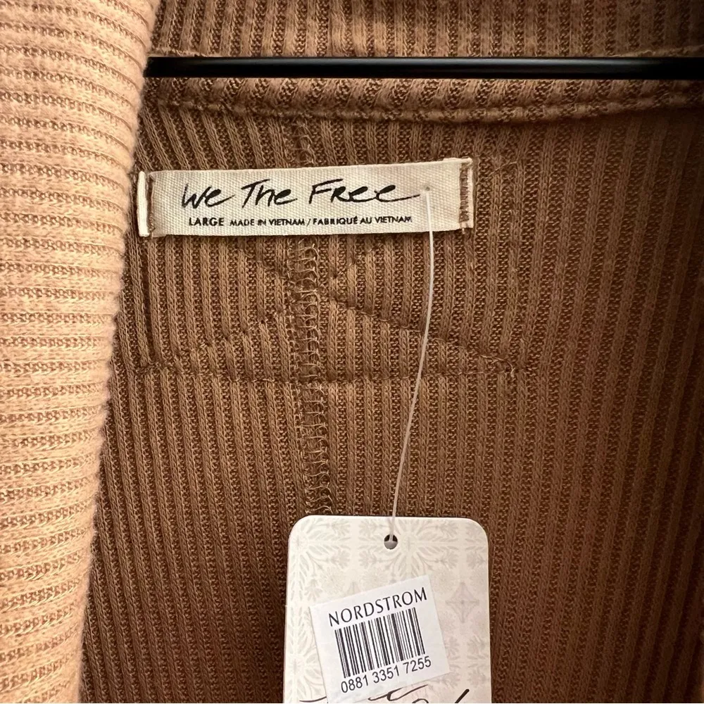 Free People Hold Me Close faux wrap sweater long sleeve ribbed soft stretchy NWT - Image 4