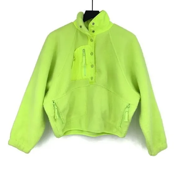 FP MOVEMENT Hit The Slopes Fleece Pullover Jacket Neon Yellow Highlighter XS - Image 1