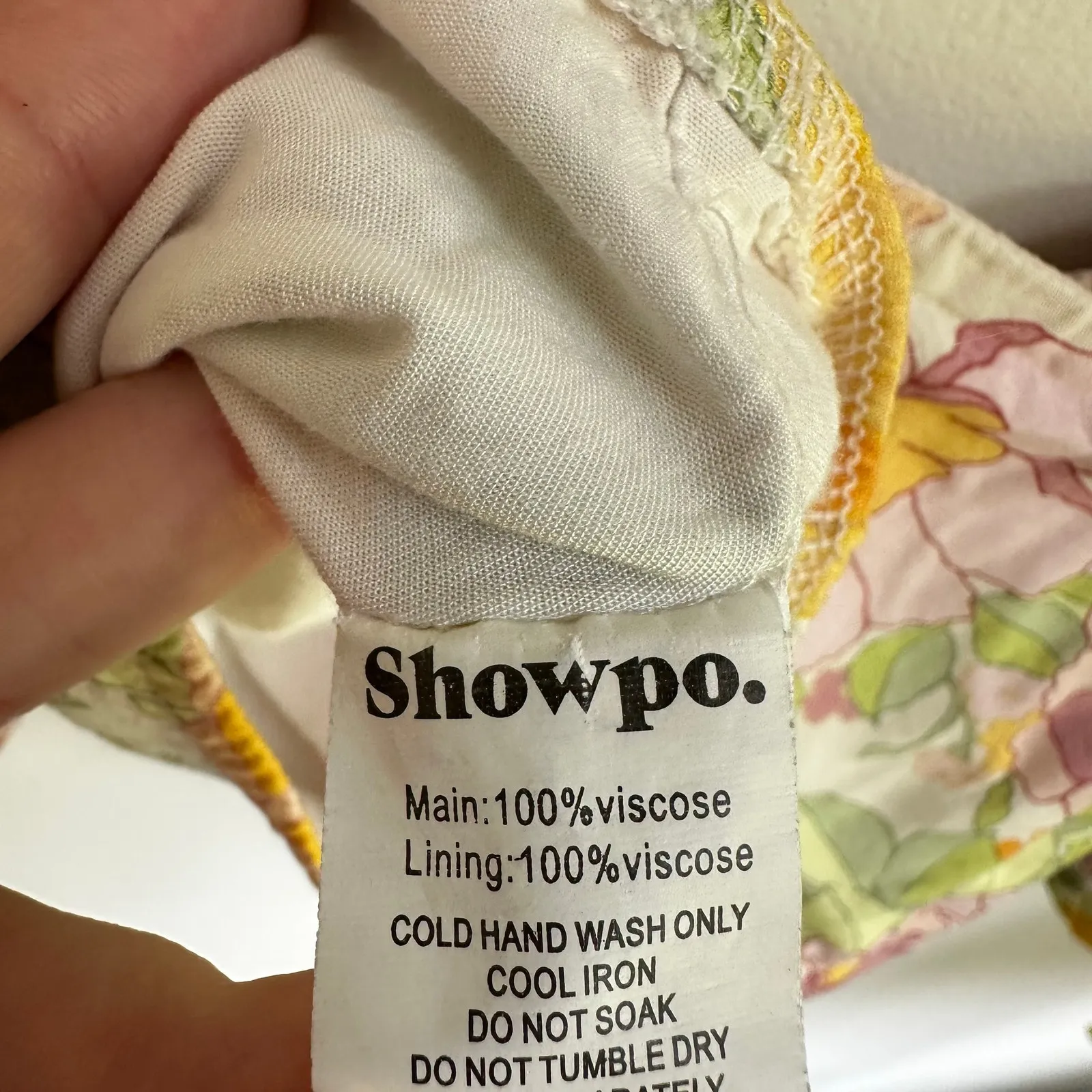 ShowPo Floral Crop Peasant Blouse Size 6 Festival Prairie Medium Yellow Feminine - Image 6