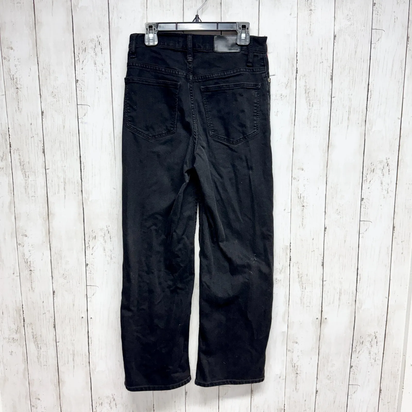 Madewell Pants Women Size 25 Black Denim Slim Wide Leg Crop Jeans Casual Y2K - Image 8