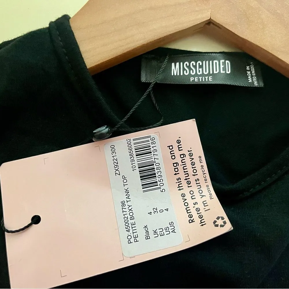 NWT Misguided Boxy Black Crop oversized size O - Image 3