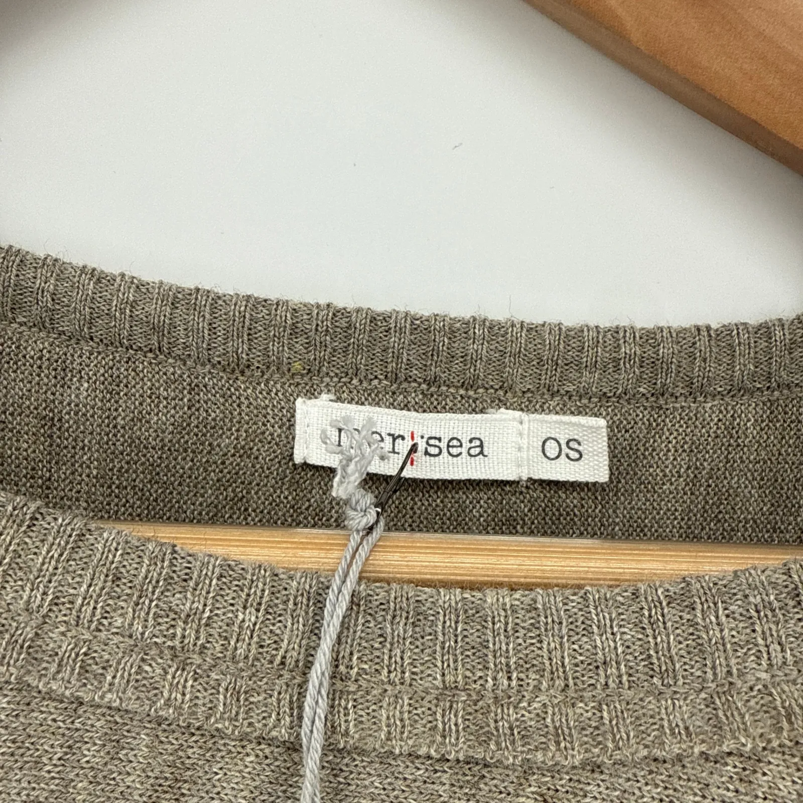 NWT MerSea Catalina Traveler Oversized Knit Sweater Taupe OS Boxy Oversized Tan Size undefined - Image 10