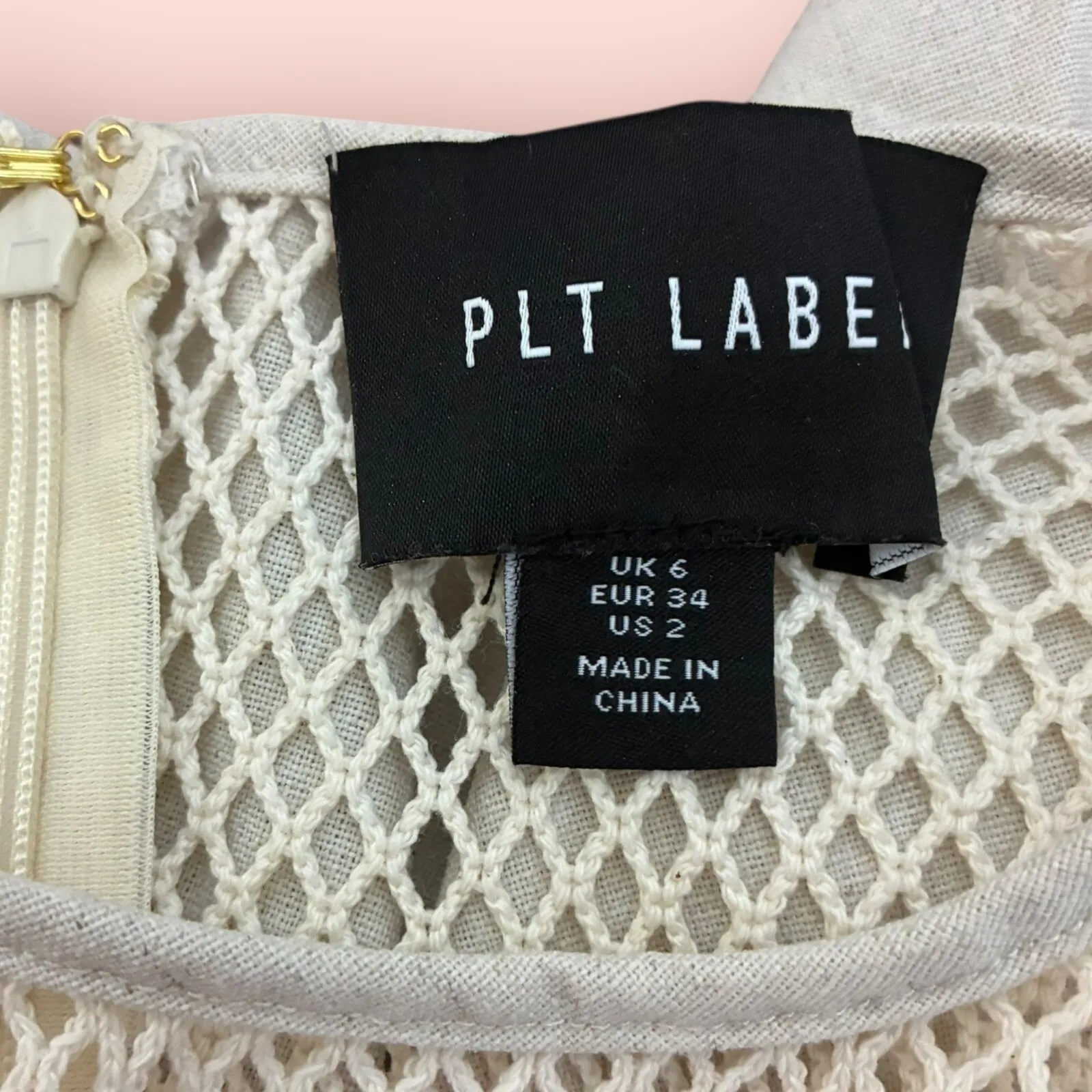 PLT Label Ruched Mini Dress Bodycon Sleeveless Party Club Beige Size US 2 - Image 5