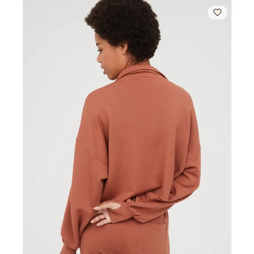 Offline by Aerie Cropped Quarter Zip Fleece Sweatshirt Cozy Lounge Size M - Image 10