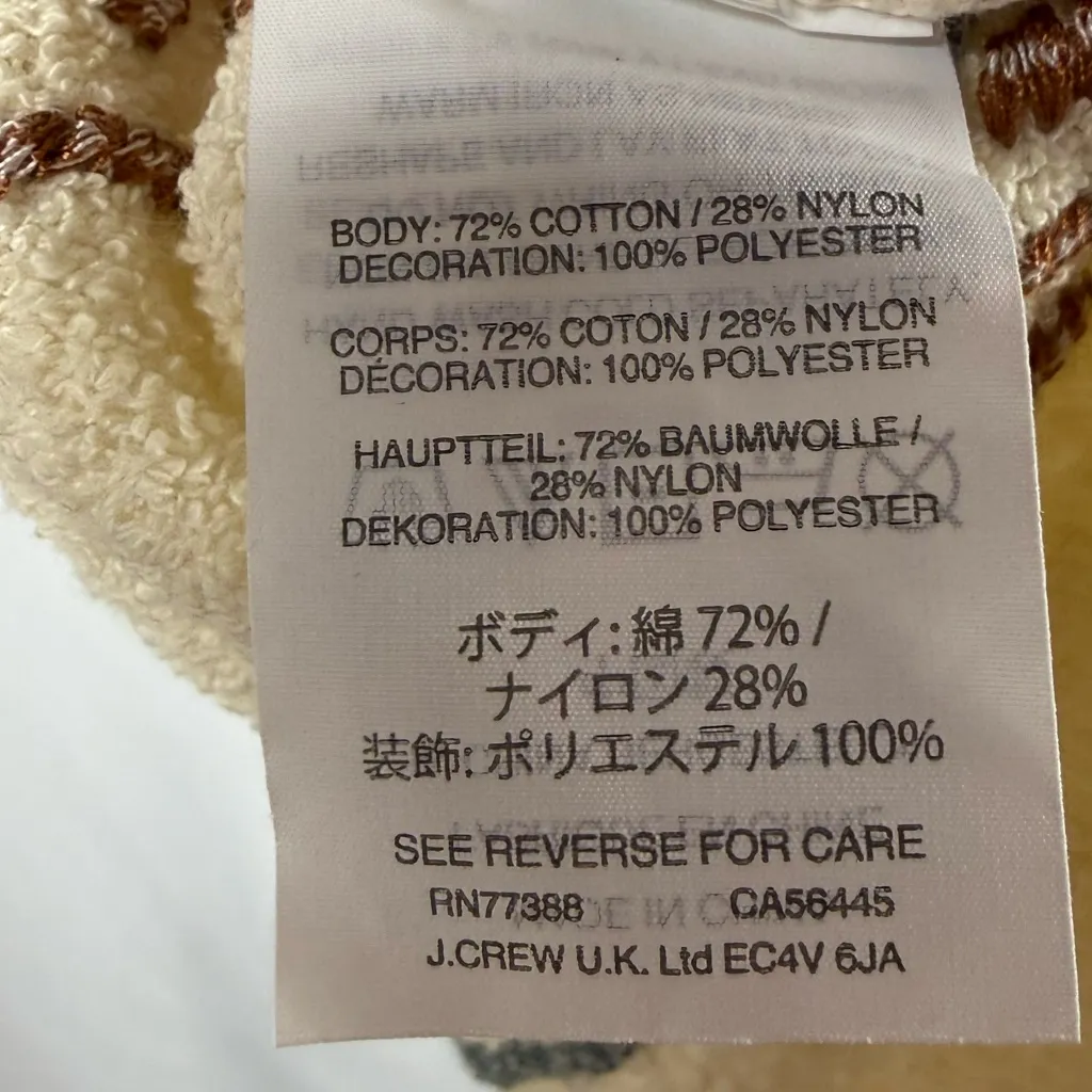 Madewell Embroidered Reseda Pullover Sweater in Cream Multi Size Small - Image 6