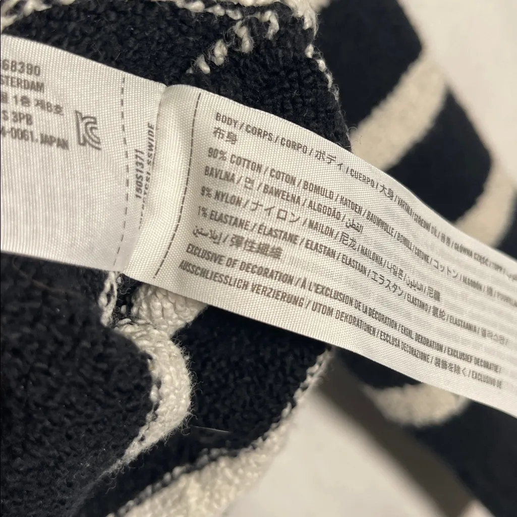 ABERCROMBIE AND FITCH WOMENS BLACK WHITE STRIPE COLLARED SWEATER BLOUSE SMALL - Image 3