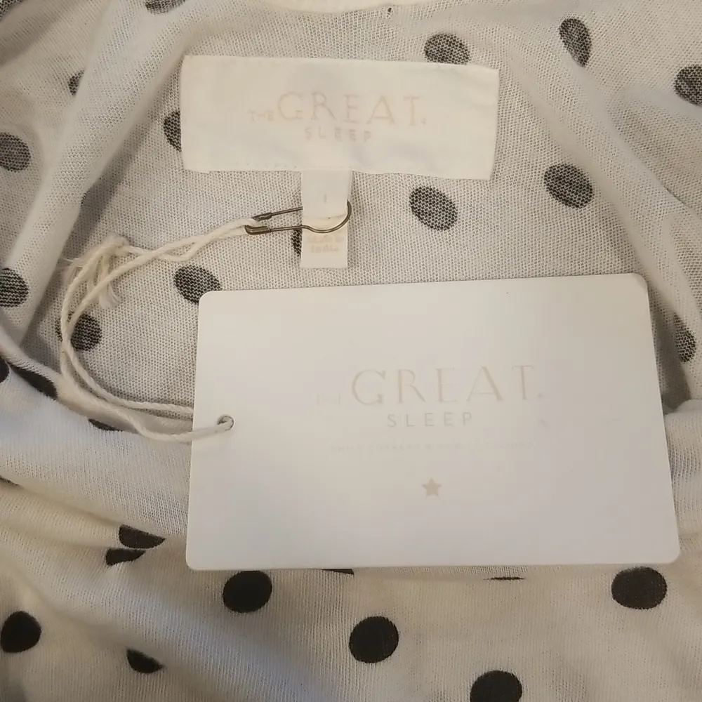 💕THE GREAT💕 The Slip Sleeper Jumpsuit ~ Washed White Big Polka Dot Print S NWT - Image 10