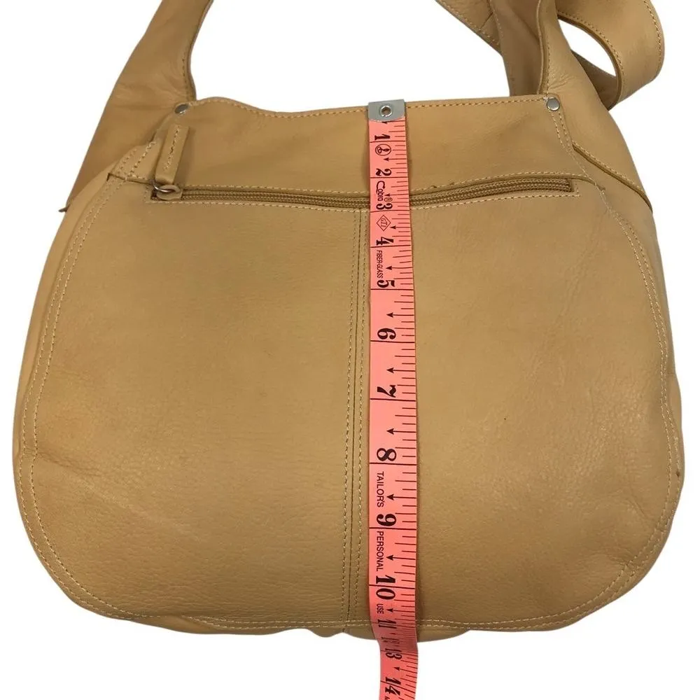 TIGNANELLO Genuine Leather Hobo Shoulder Bag Sand Retro Business Casual Cottage Tan - Image 9