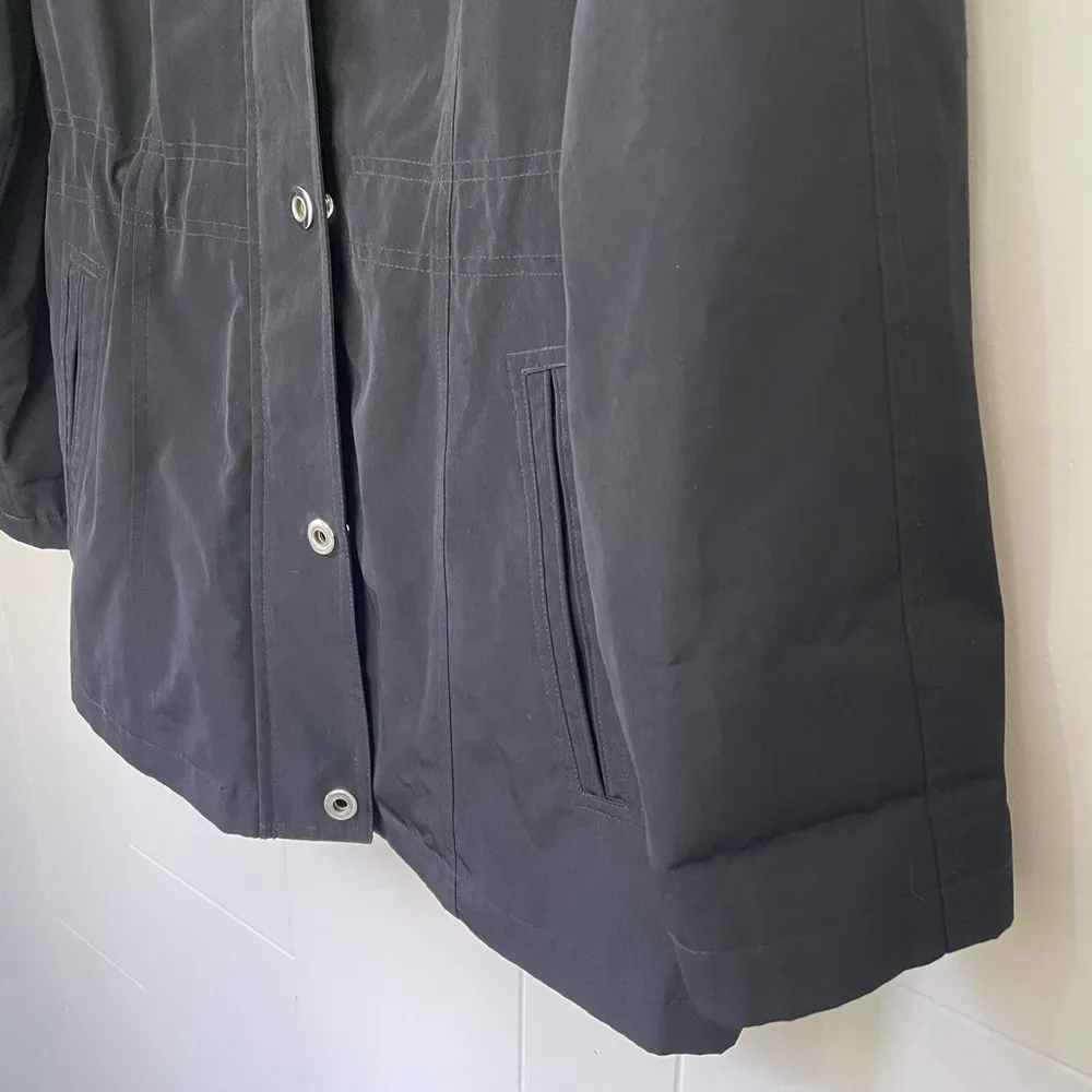 Fog By London Fog Black Lined Trench Coat ~ Inner Cinch Waist ~ Women’s Size S - Image 4