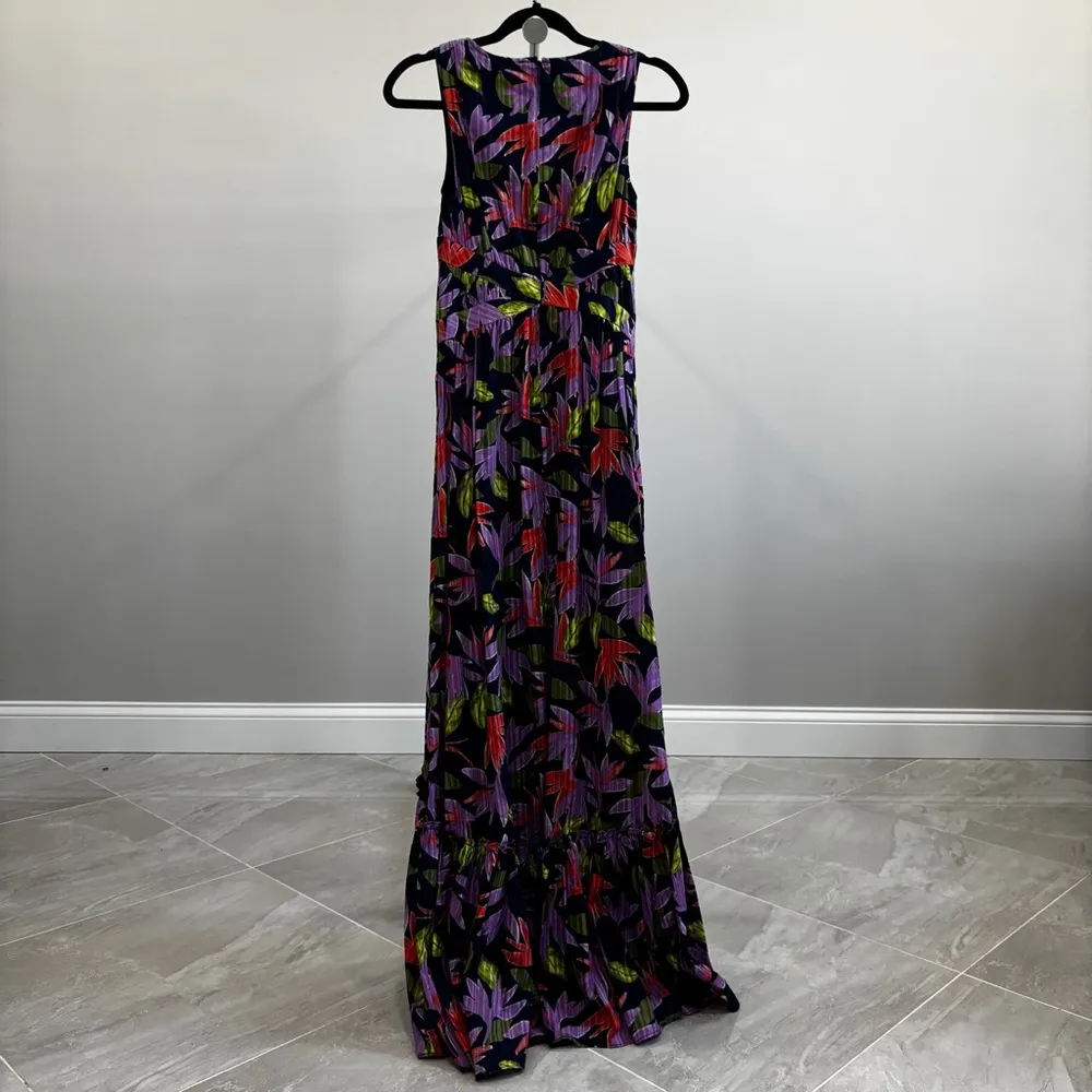 Ramy Brook Spring Navy Paradise Floral Miles High-Low Maxi Dress Size 00 - Image 5