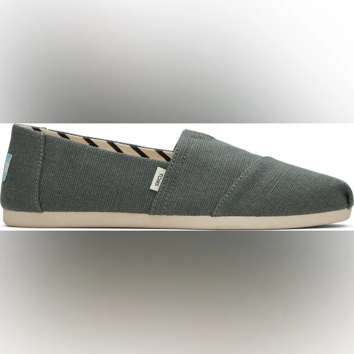 Toms Alpargata Heritage Classic Slip-On Flat Olive Green Womens 7 - Image 3