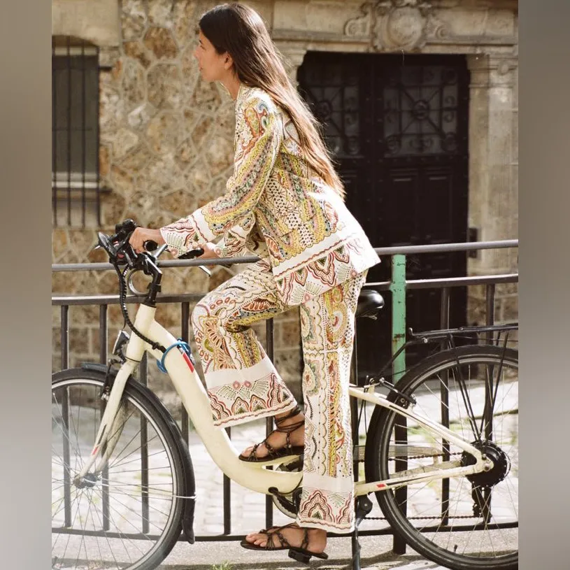 ZARA PRINTED LINEN BLEND BLAZER SIZE XS NEW - Image 14