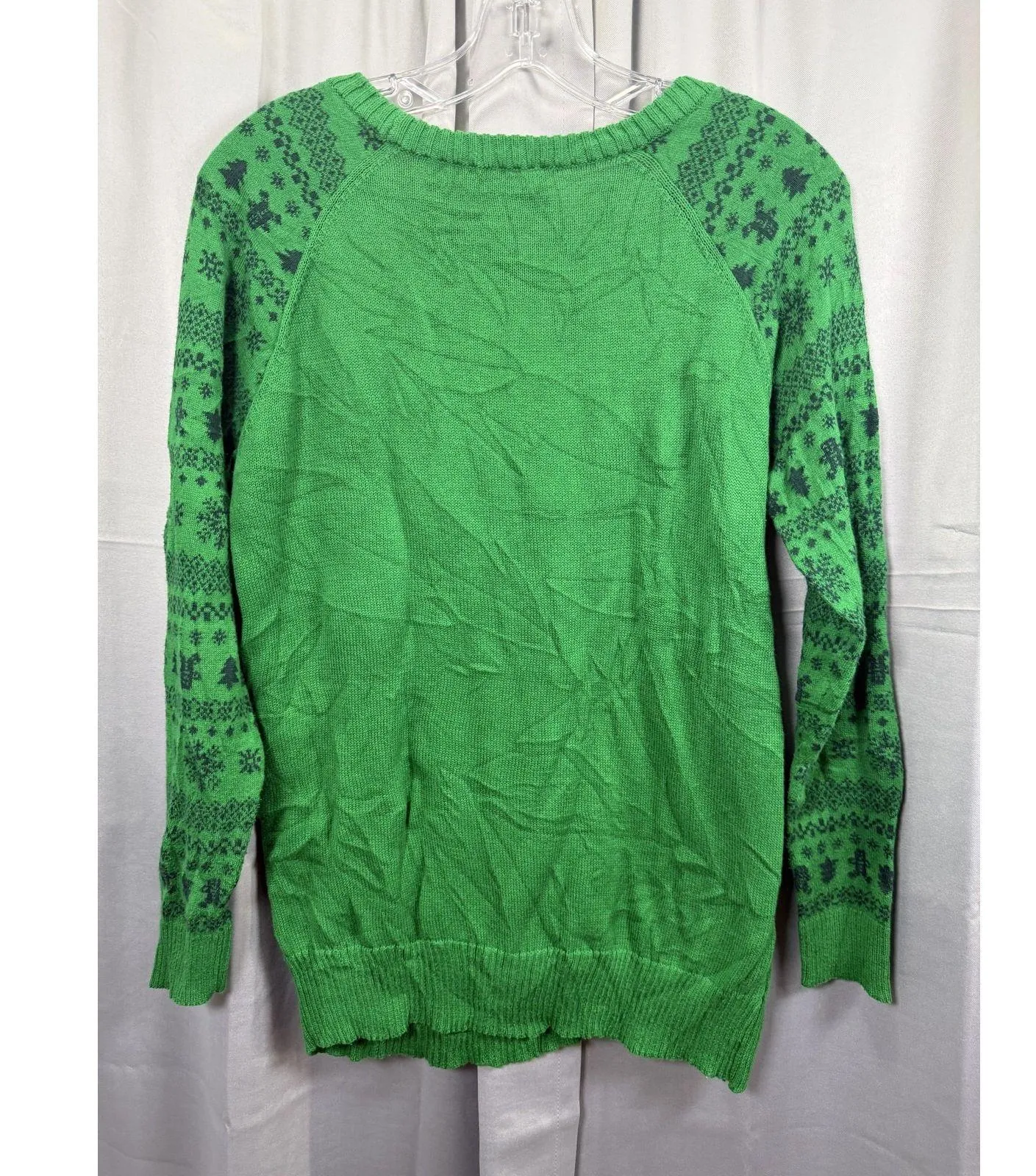Well Worn  Sweater Womens Large Green Ugly Christmas Oh Snap Gingerbread Pullover - Image 6