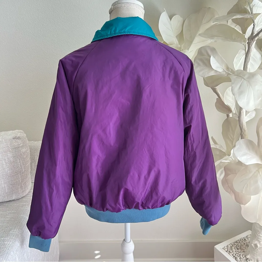 Columbia Vintage Purple and Teal Reversible Puffer Jacket - Image 5