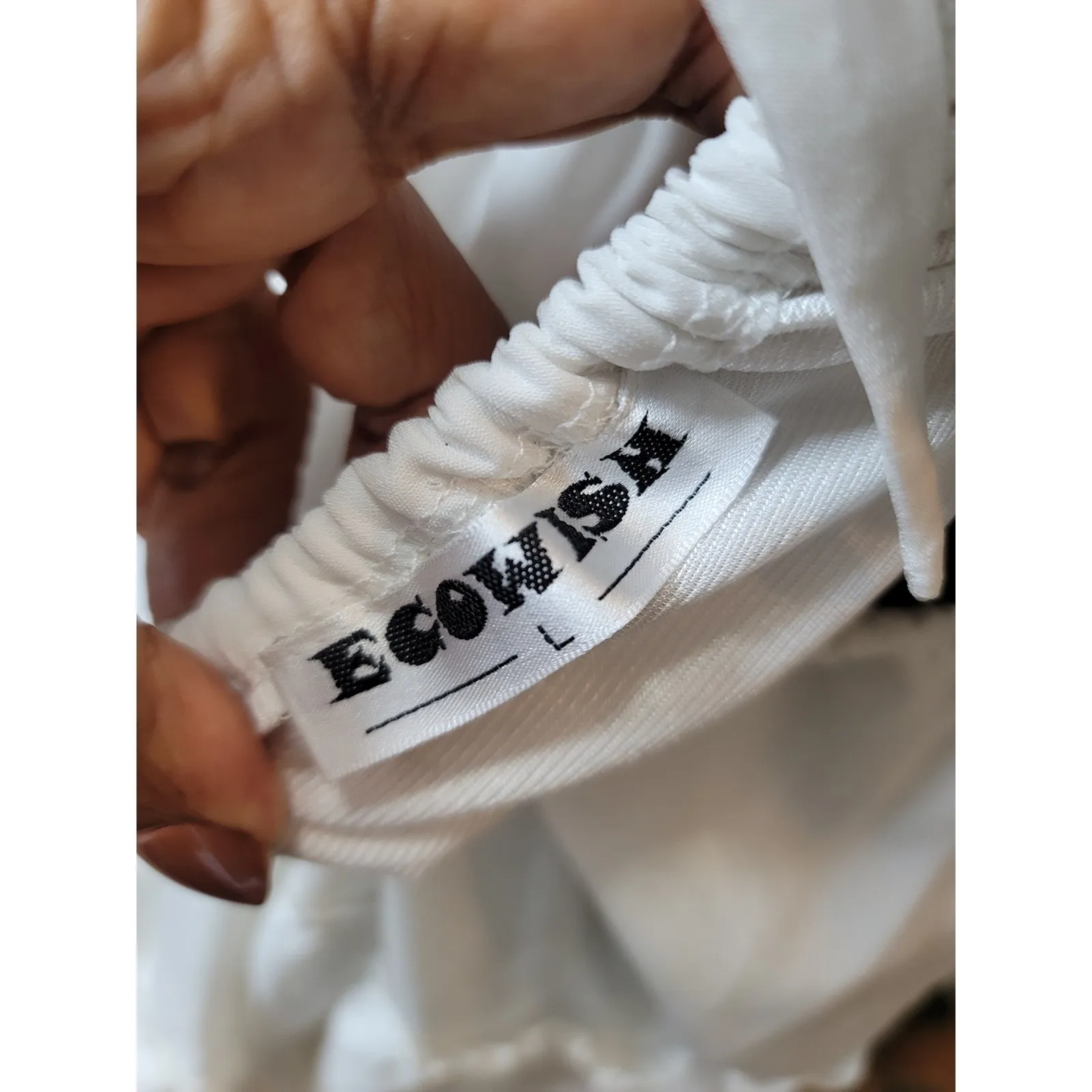 Ecowish Sundress Women Size L White Lace Tiered Sleeveless Summer Beach Casual - Image 10