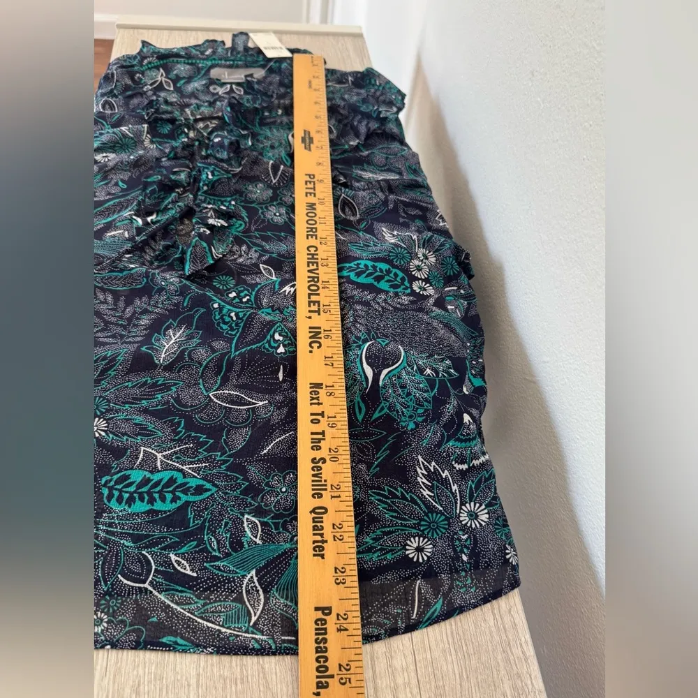 Anthropologie Haida Boho Peasant Blue Floral
Semi Sheer Blouse NWT Small - Image 5