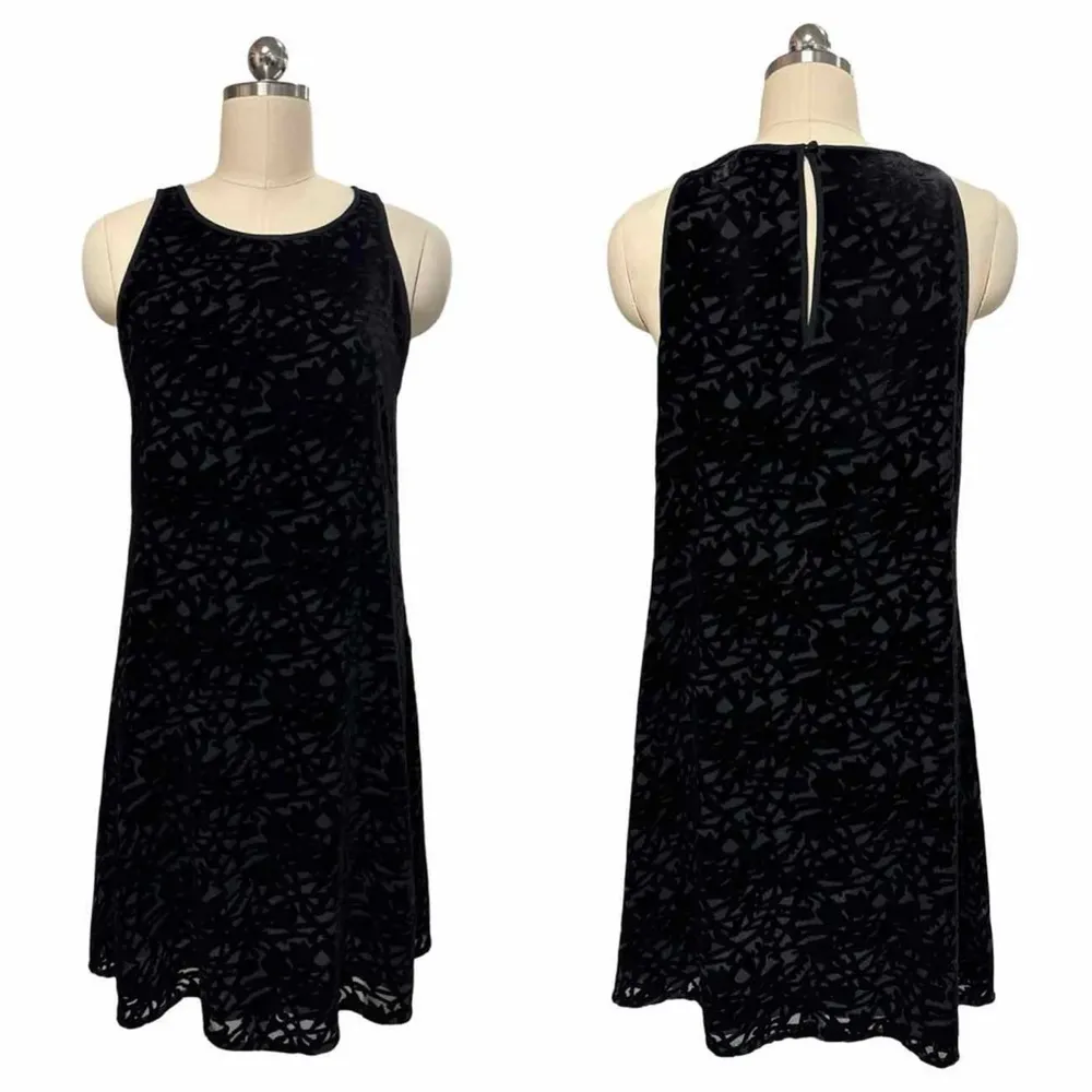 EILEEN FISHER Velvet Vines Ballet Neck A-Line Burnout Dress in Black Size 2X NWT - Image 4