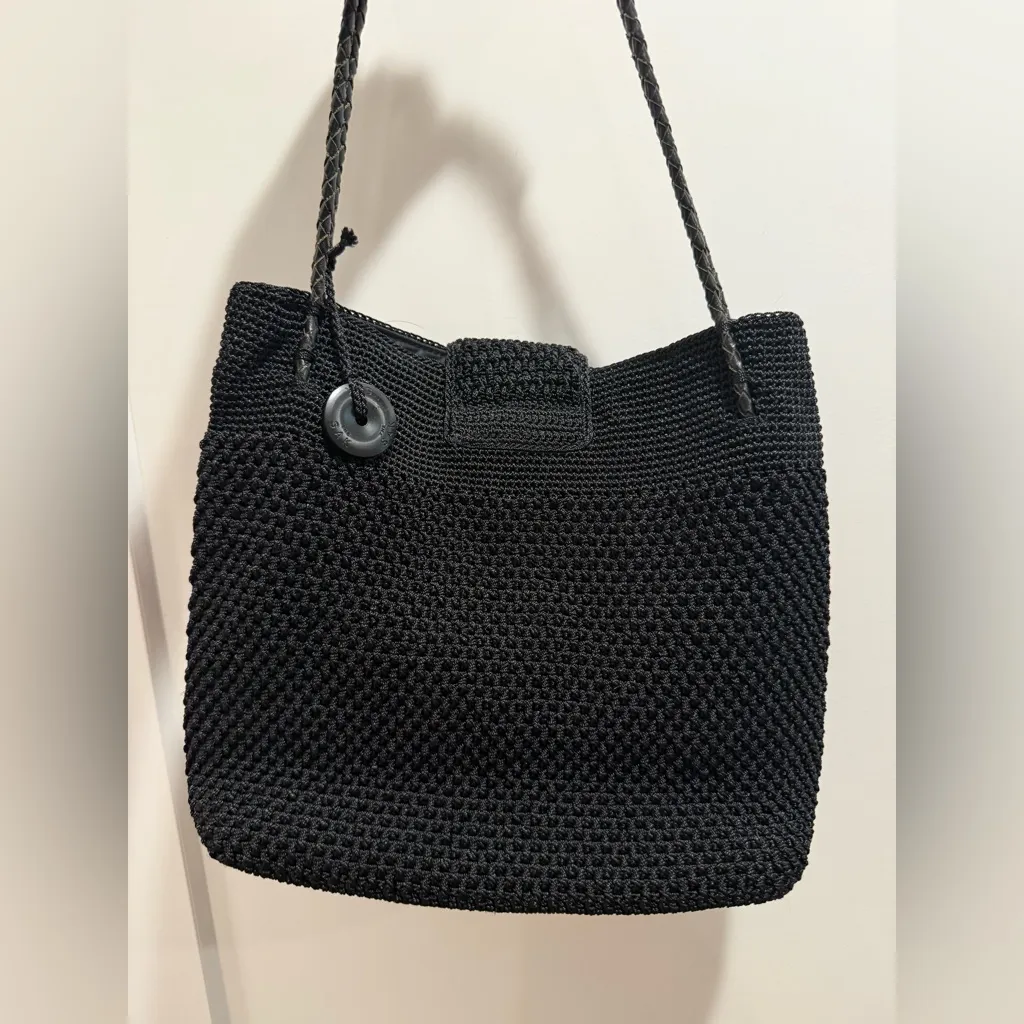 NWOT The Sak Black Crochet Shoulder Boho‎ Tote Bag - Image 2