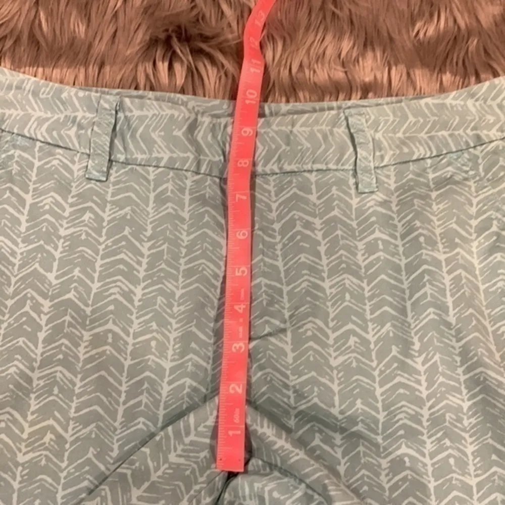 Le Tigre chino shorts dusty blue aqua pattern 5” inseam size 10 - Image 4