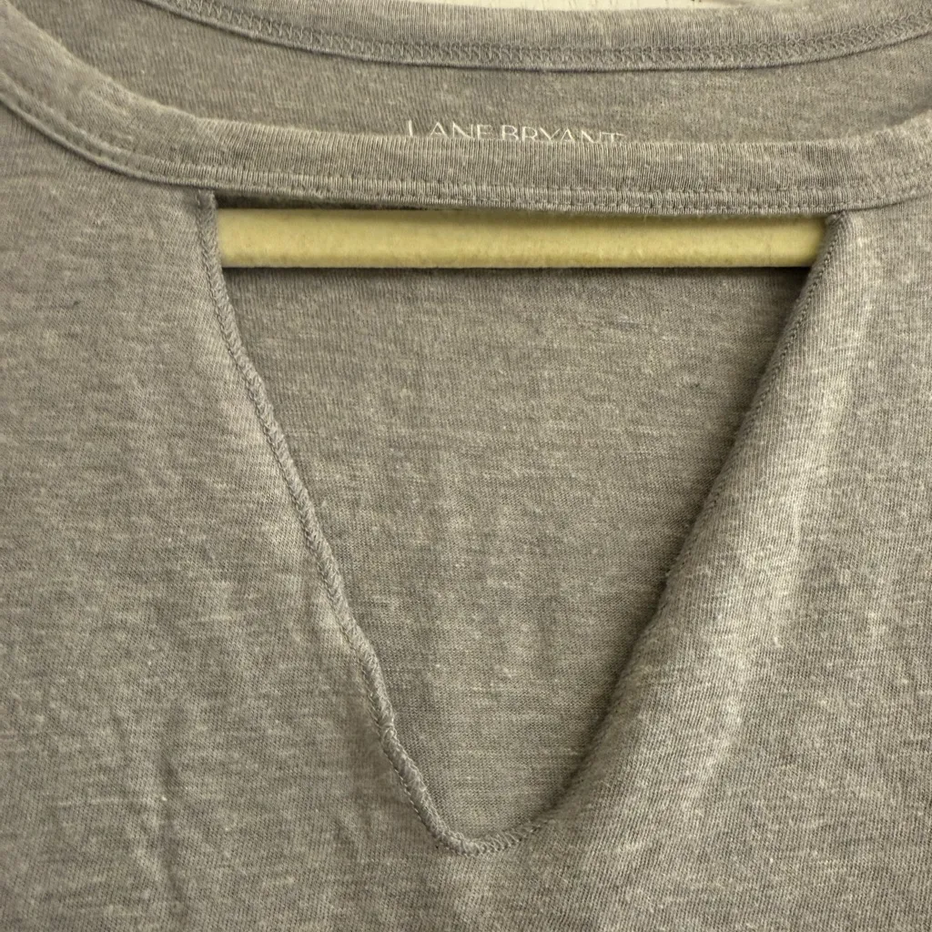 Lane Bryant But First…Pumpkin Spice V-Neck Gray Tee Shirt Top - size 14/16 - Image 4