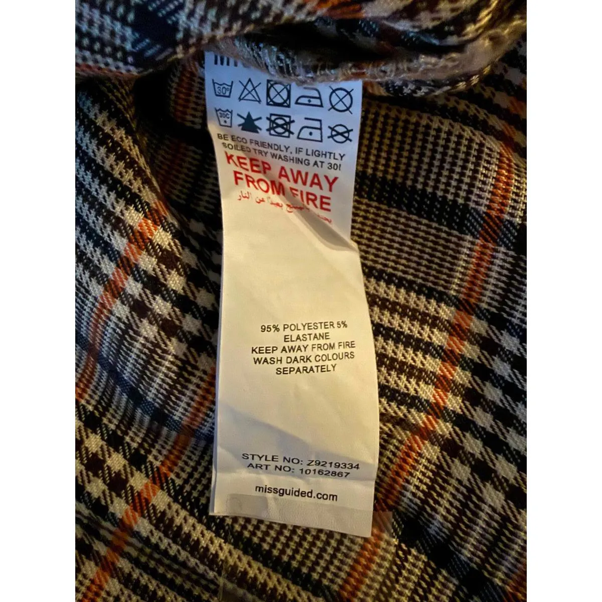 NEW Missguided Women's Mini Skirt Size 6P Small Petite Plaid Brown Blue Ivory - Image 6