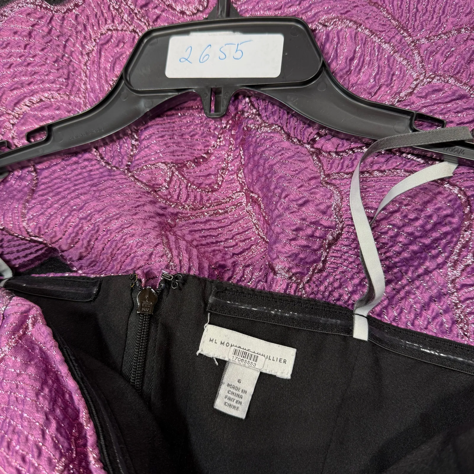 ML Monique Lhuillier Elle Strapless Midi Dress Size 6 Purple - Image 3