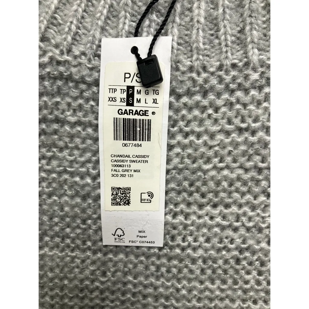 GARAGE Fall Grey Mix Cassidy Cropped Knit Sweater P S New Cozy New - Image 3