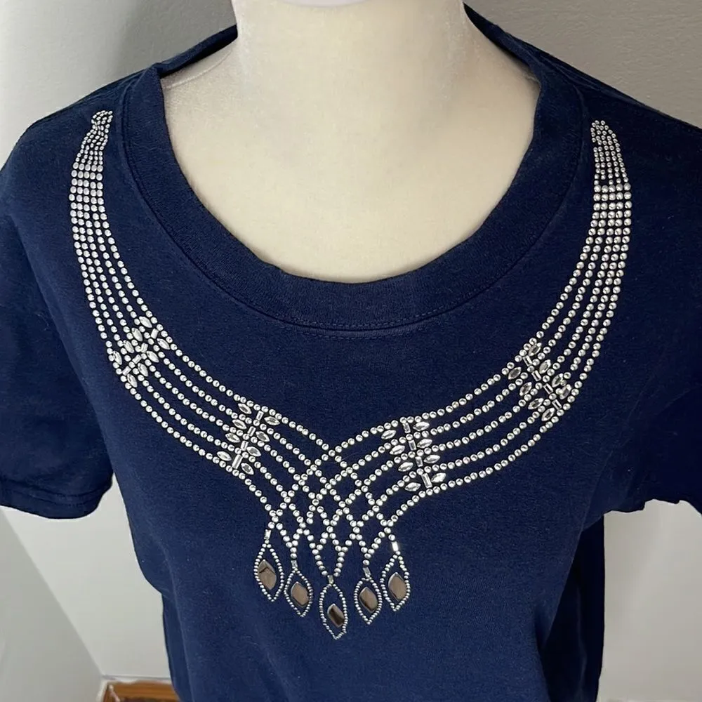 Gildan Heavy cotton southwestern T-shirt. long embellished w/ bling. Size Large. - Image 2