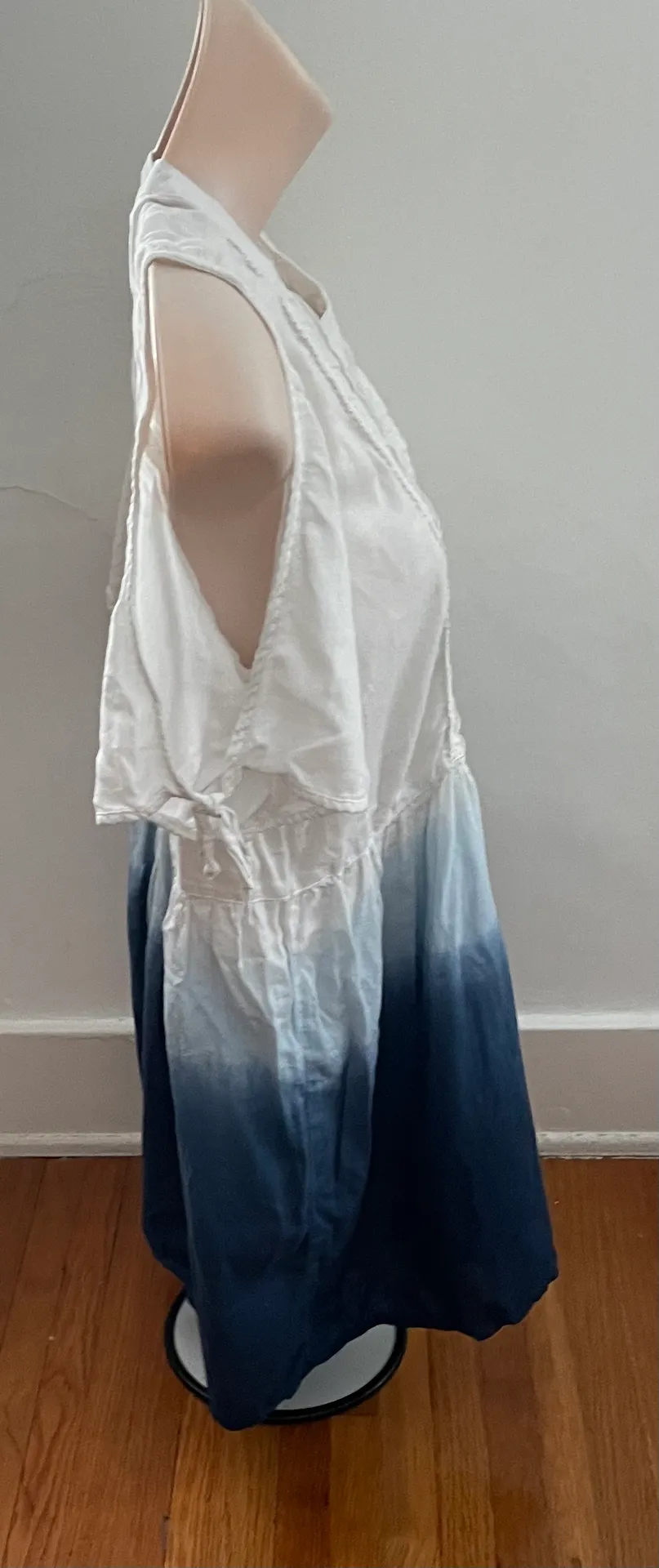 White Blue Western Cowboy Festival Cold Shoulder Mini Dress, size M - Image 12