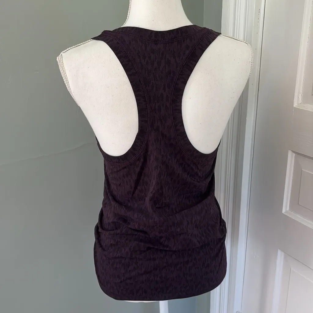 Athleta  Momentum Allure Leopard Printed Tank Top Purple Active Women’s Small - Image 3