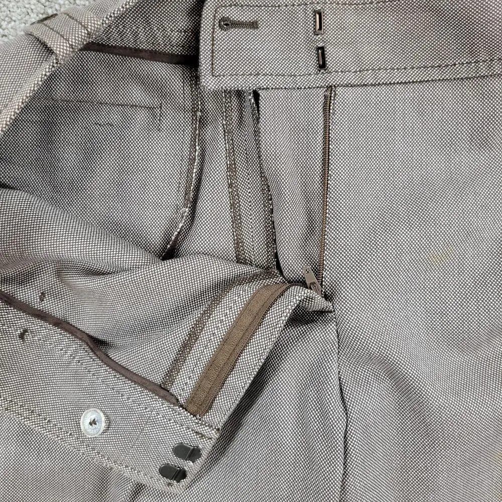 Ann Taylor Womens Dress Pants 12 Brown Textured Wide Leg Career Ankle Trouser - Image 7