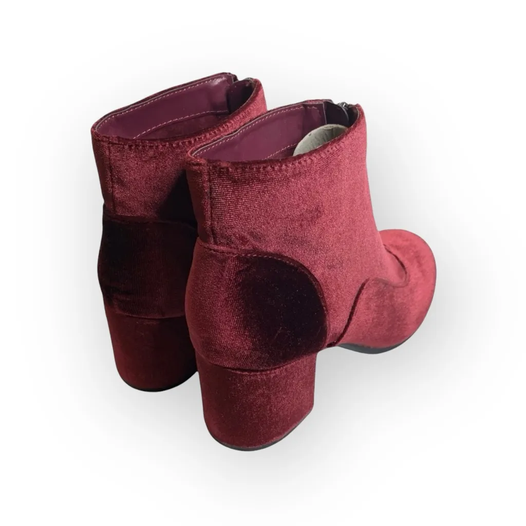 new Circus Sam Edelman ❁ Vanessa Zipper Velvet Ankle Boot Booties ❁ Burgundy ❁ 6 - Image 4