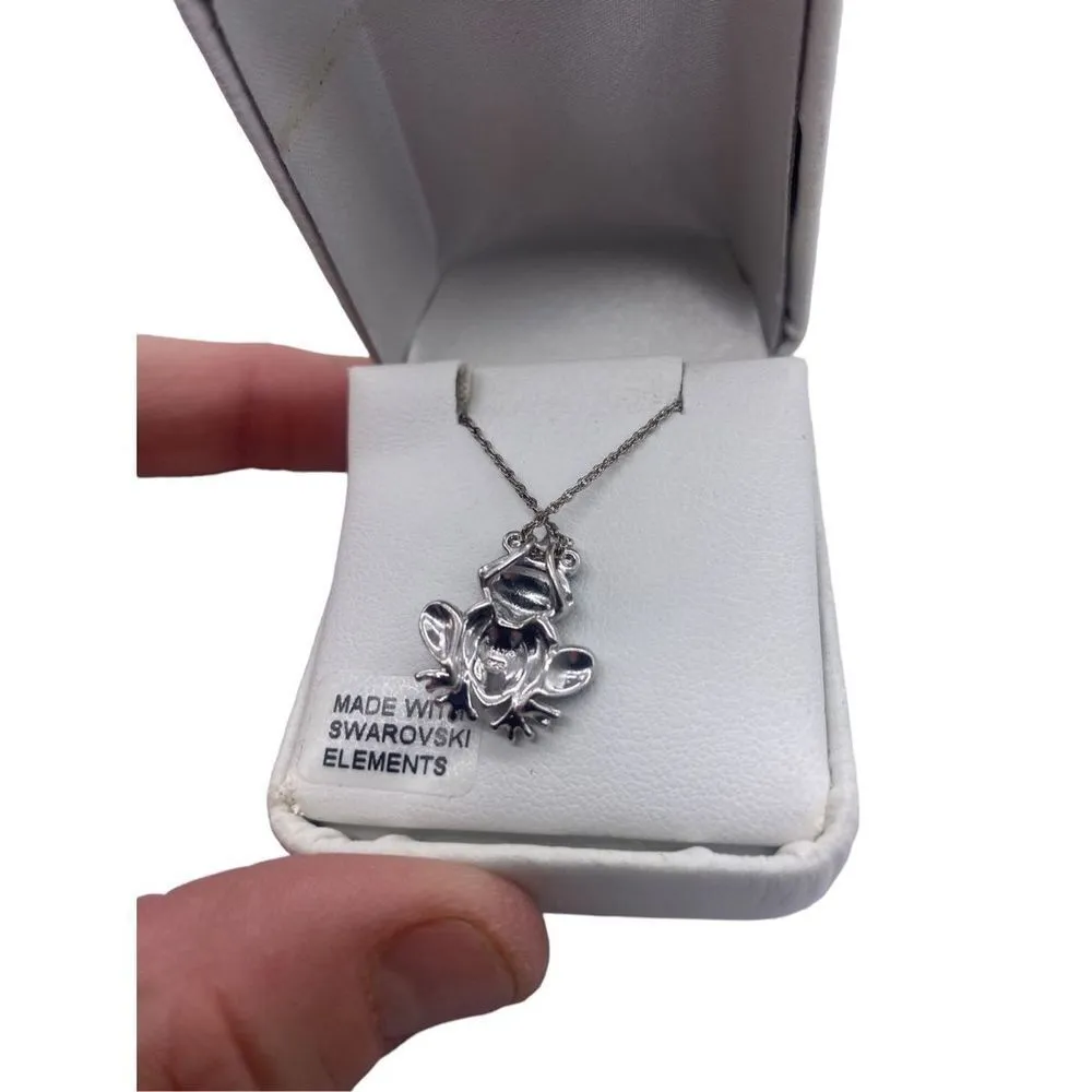 Sterling Silver Crystal Frog Pendant new in box - Image 3