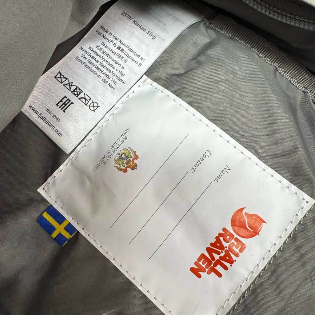 Fjallraven Kanken Sling Bag Mini Crossbody Purse Fog Gray Grey - Image 8